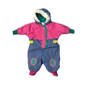 Vintage Rainbow‎ Tag Gymboree Snowsuit Baby Kids One Piece Winter Newborn Infant